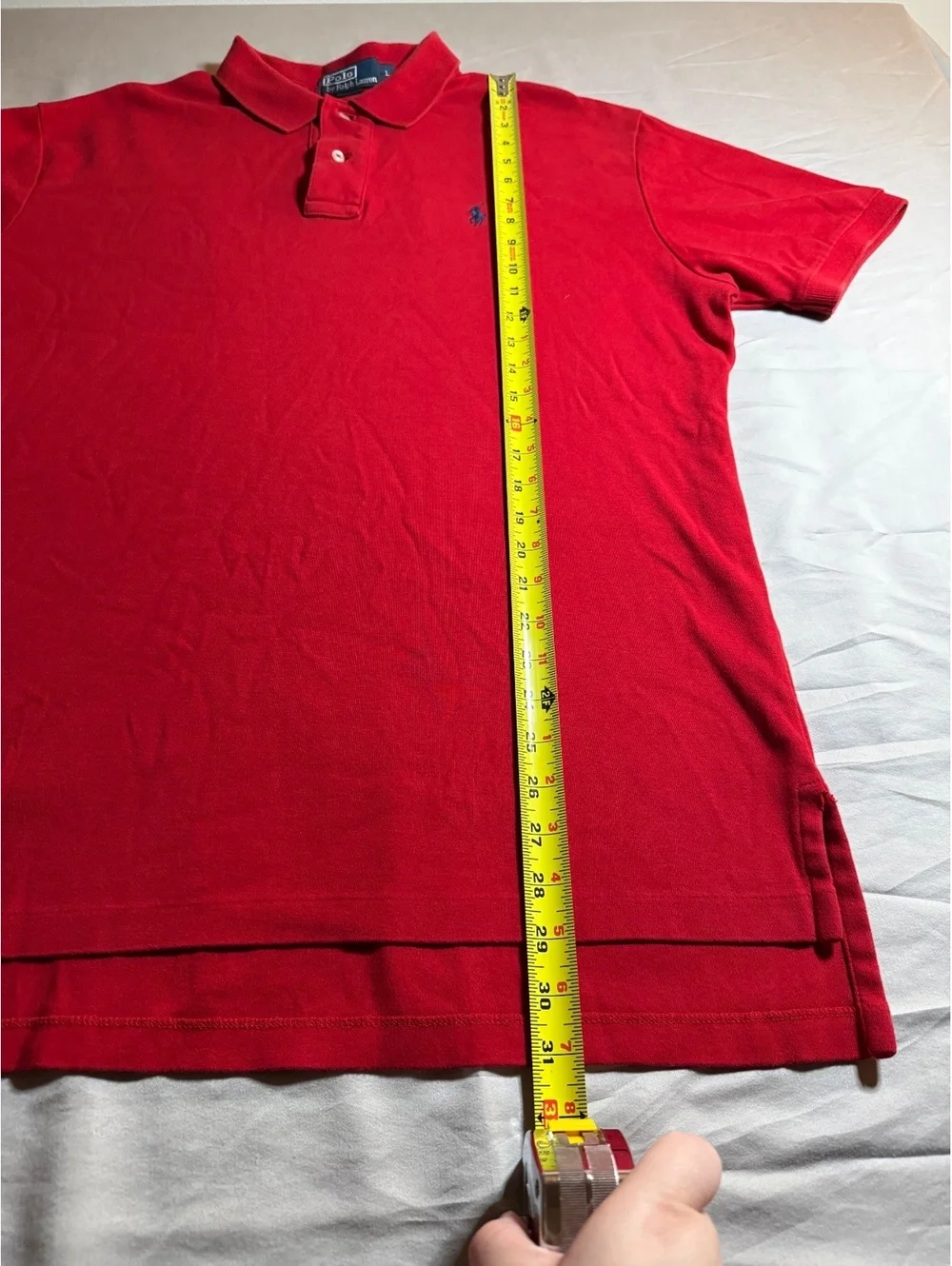 Ralph Lauren Polo Shirt Mens L Red Classic Fit Pony